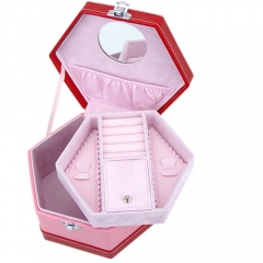 Custom pink Jewelry box travel,jewelry train case,foam jewellery box