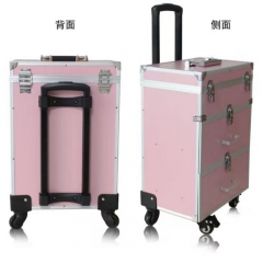 Diamond Pattern Professional Makeup Artist Rolling Cosmetic Organizer Trolley Case