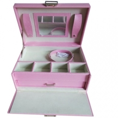 Manufacturing wholesale storage display PU leather velvet packaging mirror fancy jewellery box