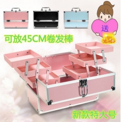 Professional fashion portable women girl travel cosmetic makeup train case