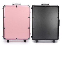 4-Wheel Rolling Makeup Case With Lights