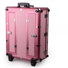 4-Wheel Rolling Makeup Case With Lights