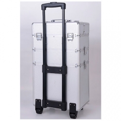 Aluminium Hairdressing Salon Makeup Beauty Box Nail Carry Case Cosmetics Trolley Case