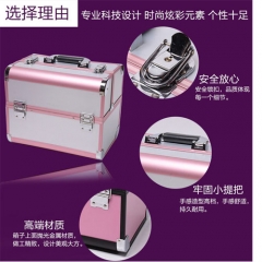 Professional light weight easy carrying aluminum frame beauty vanity make up cosmetic display box case with trays locks