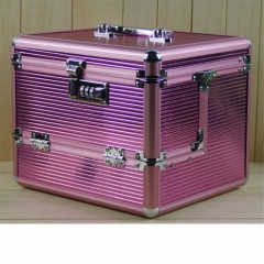 QSH2077  Mirrored Aluminum Cosmetic Makeup Train Case