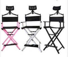 Classical Folding portable aluminum frame director makeup chair with headrest