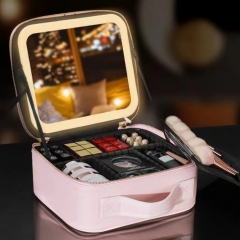 Beauty Waterproof Portable Travel Cosmetic Case Cosmetic Makeup Bags With Led Makeup Mirror