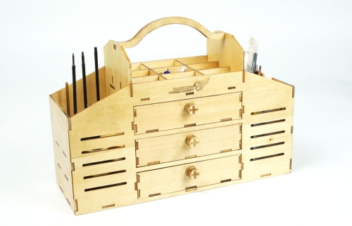 VT02 Wooden Toolbox Building Kit Perfect for Tools Knife,File,Pin,Glue,Sandpaper,Clamp,Pencil,Ruler and Protractor Dancing Wings Hobby Free Shipping