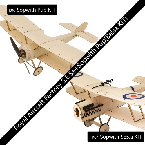 KS0406 Mini RC Balsawood Airplane Combo K04 Sopwith SE5.a+ K06 Sopwith PUP Toy Hobby Aeroplane to Build Dancing Wings Hobby Free Shipping