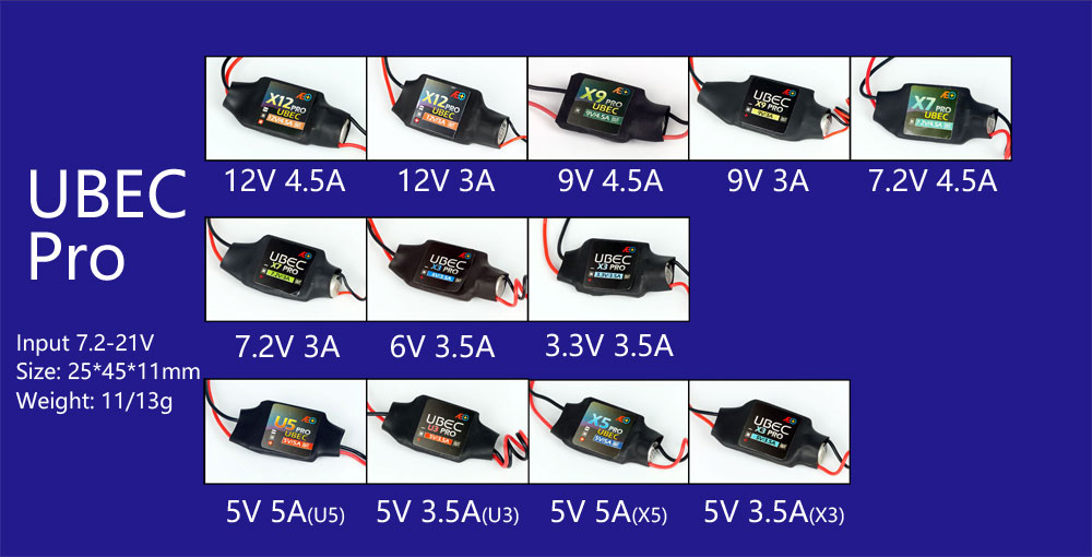 Free Shipping 1pcs UBEC Pro w/ 7.2-21V Input BEC (3.3V 3.5A/ 5V 3.5A/ 5V 5A/ 6V 3.5A/ 7.2V 3A/ 7.2V 4.5A/ 9V 3A/ 9V 4.5A/ 12V 3A/ 12V 4.5A) for RC