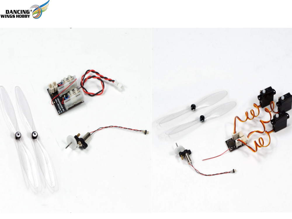 Free Shipping DIY Micro Brushed Power System with 4x12 Brushed Motor, Micro Prop, and Micro Receivers for RC Micro Mini Indoor Airpalne Model（BLPS）