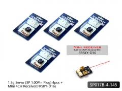 X-Servo  1.7g（1.00Pin）4pcs+RX145(FRSKY)