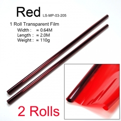 2 Rolls Transparent Red