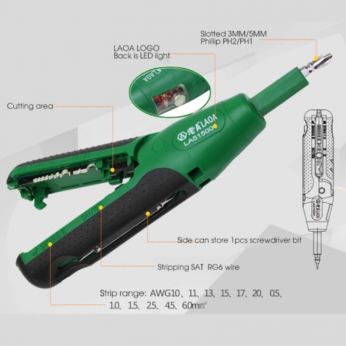 LAOA Multifunction Electric tester Electroprobe Wire Stripper Cutter Stripping Machine Screwdriver