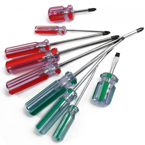 6PCS/9PCS screwdrivers set colorful handle Slotted and Phillips Screwdriver