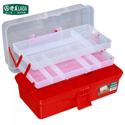 14.5" Transparent Folded Tool Box Work-box  Toolbox Tools Kit Workbin