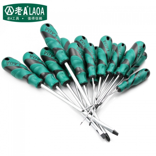 LAOA 1pc S2 Rubber Handle Screwdriver Slotted head