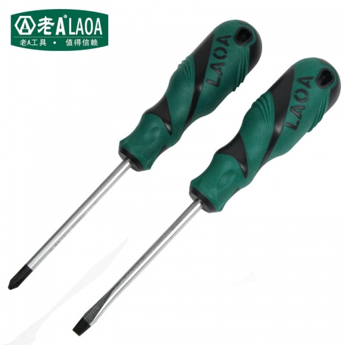 LAOA 1pc Rubber Handle Screwdriver Slotted head