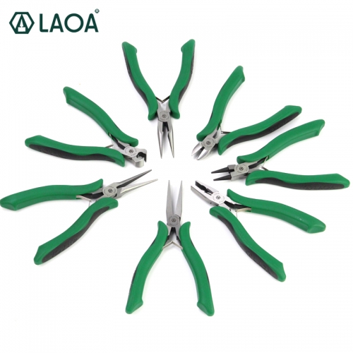 LAOA Mini Non-teeth Long Nose Pliers Round Nose Pliers Flat Nose Nippers Made in Taiwan