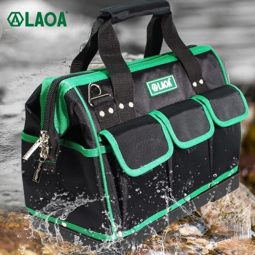 LAOA Multi-Function Tool Bag 1680D Oxford Cloth Electrician Toolkit Waterproof Wear-Resistant High Capacity Storage Work Pocket