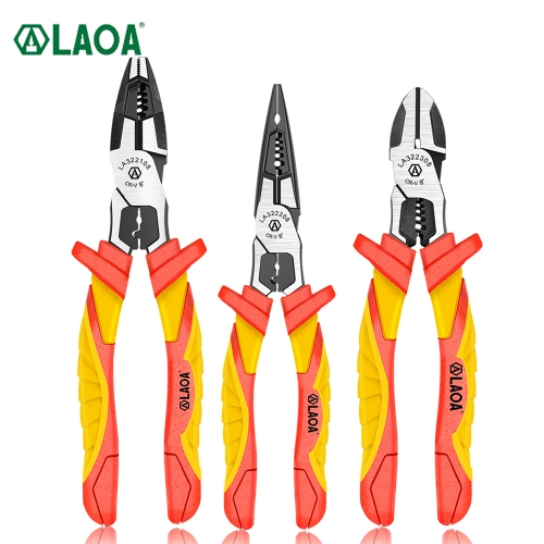 LAOA VDE Needle Nose Pliers Strippers Wire Cutters Crimping Cable Shearing Diagonal Pliers Hardware Insulation Electrician Tools