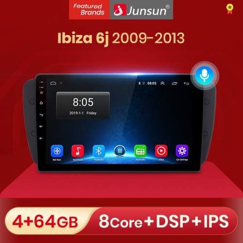 Junsun V1pro AI Voice 2 din Android Auto Radio for Seat Ibiza 6j 2009 - 2013 2010 Carplay 4G Car Multimedia GPS 2din autoradio