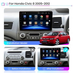 Junsun V1pro AI Voice 2 din Android Auto Radio For Honda Civic 8 2005-2012 Carplay 4G DSP Car Multimedia Player GPS autoradio
