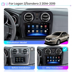 Junsun V1pro AI Voice 2 din Android Auto Radio for R-enault Logan 2 Sandero 2014-2019 Carplay 4G Car Multimedia GPS autoradio