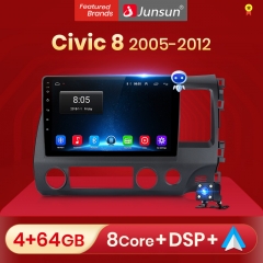 Junsun V1pro AI Voice 2 din Android Auto Radio For Honda Civic 8 2005-2012 Carplay 4G DSP Car Multimedia Player GPS autoradio