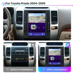 Junsun For Tesla Style Android Auto 4G Wireless Carplay DSP Car Radio Multimedia For T-oyota Land Cruiser Prado 120 2004-2009