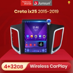 Junsun For Tesla Style Android Auto 4G Wireless Carplay DSP Car Radio Multimedia Player For H-yundai Creta ix25 2015-2019 no 2din