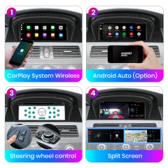 Junsun AI Voice Wireless CarPlay Car Radio Multimedia For BMW 5 Series E60 E61 E63 E64 E90 E91 E92 DSP 4G Android Auto GPS 2din