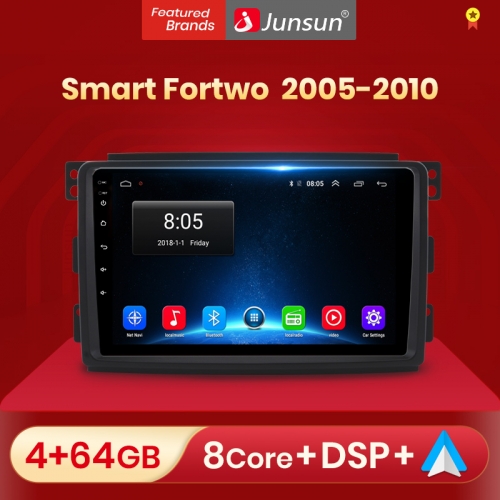 Junsun V1 pro AI Voice 2 din Android Auto Radio for Smart Fortwo 2005 - 2010 Car Radio Multimedia GPS Track Carplay 2din dvd