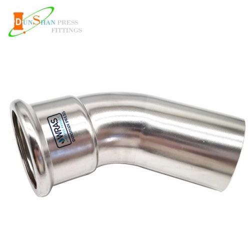 DS Stainless steel M Press 45º Elbow With Plain End