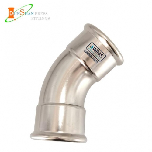 DS Stainless steel M Press Equal 45º Elbow