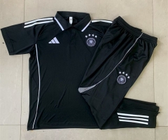 (4 stars)2025-26 Germany Black Thailand Polo Uniform-815