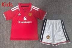 2026-2027 Manchester United Home Red Kids/Youth Soccer Uniform-6850