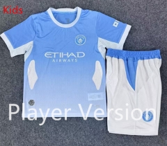 Player version 2026-27 Manchester City Home Blue Kid/Youth Soccer Uniform-9527