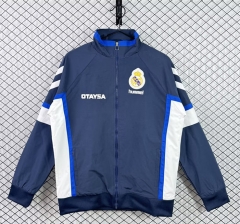 Retro version 91-92 Real Madrid Blue Thailand Trench Coat-3257