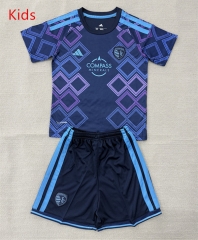 2026-27 Sporting Kansas City Away Blue Kids/Youth Soccer Uniform-AY
