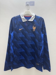 (s-4xl)26-27 France Home Blue LS Thailand Soccer Jersey AAA-9268