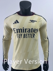 Player Version 2026-2027 Arsenal 2nd Away Yellow Thailand Soccer LS Jersey AAA-0871
