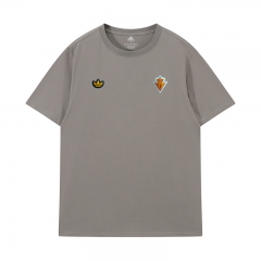 26-27 Spain Grey Vintage Embroidered Short-Sleeve T-Shirt - LH