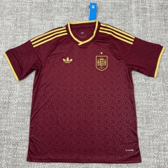(S-4XL) 2026 Spain Second Away Dark Red Thailand Soccer Jersey AAA-4506