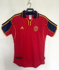 Retro Version 2000 Spain Home Red Thailand Soccer Jersey AAA-811