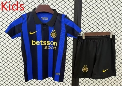 26-27 Inter Milan Home Blue&Black Kids/Youth Soccer Uniform-709