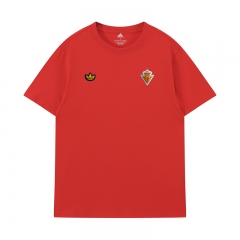26-27 Spain Red Vintage Embroidered Short-Sleeve T-Shirt - LH