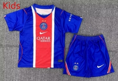 26-27 2 Star Paris Home Red &Blue Kids/Youth Soccer Uniform-2353