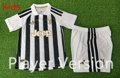 Player Edition 2026-27 Juventus Home Black White Soccer kids Uniform-9926