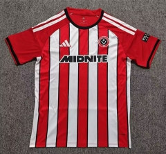 (S-4XL) 26-27 Sheffield United Home Red&White Thailand Soccer Jersey AAA-8025